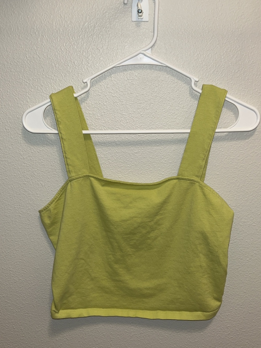 SO Lime Green Square Neck Crop Top